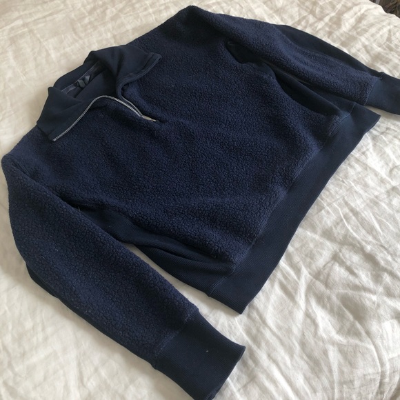 lululemon athletica Sweaters - Lululemon Stand Out Sherpa 1/2 Zip (Heathered True Navy)